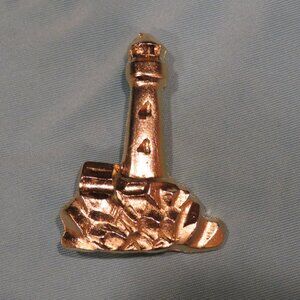 Gold Tone Lighthouse Brooch